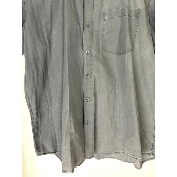 Substudio Shirt Mens Large Button Down Stretch Gray Cotton Spandex Short Sleeve - Picture 3 of 11